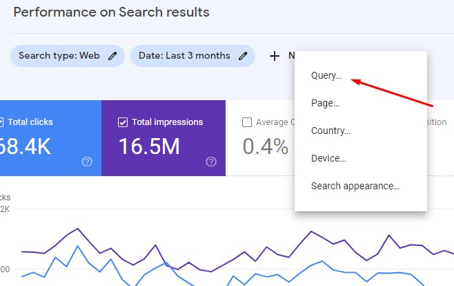 regex query in search console